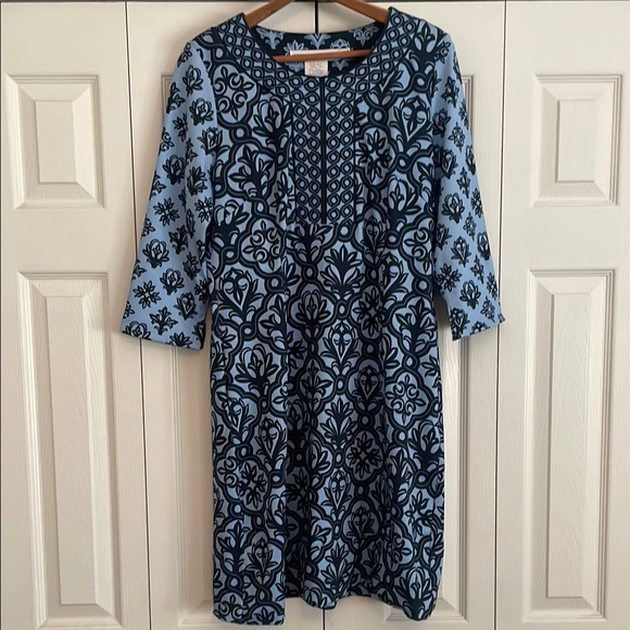 Gretchen Scott Designs Dresses & Skirts - Gretchen Scott Designs Blue and Black Patterned Dress